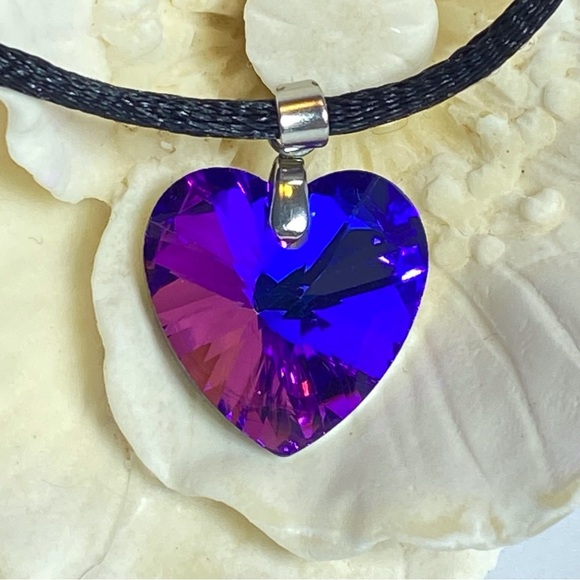 6for$20❤️Elegant Purple and Blue heart Pendant car charm - Picture 1 of 7